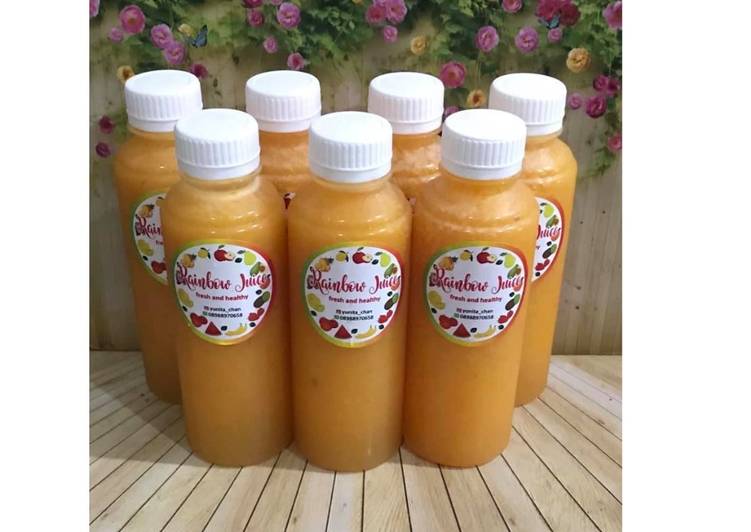 Bagaimana Membuat Diet Juice Lychee Orange Plum Mango Turmeric, Sempurna