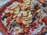 Arroz Basmati con frutillas y copos