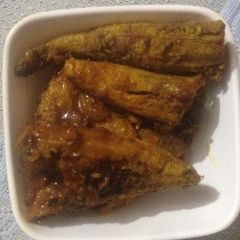 A picture of Stuffed bitter gourd.