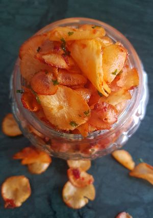 Foto resep Keripik singkong daun kunyit