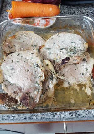 Una foto de Chuletas al tomillo al horno