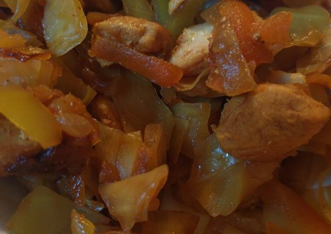 Тушёная капуста с курицей и грибами рецепт – Русская кухня: Основные блюда. «Еда»