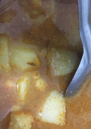 A picture of Aloo bundi ki sabji.