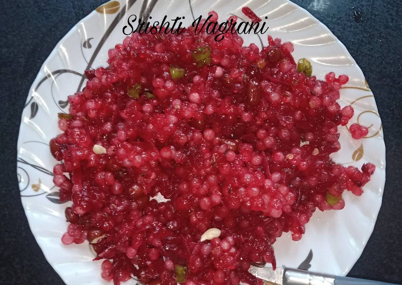 Beetroot sabudana khichdi