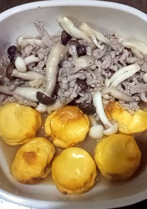 รูปของ ผัดเห็ดชิเมจิหมูสับกับเต้าหู้ไข่ย่าง - คีโต