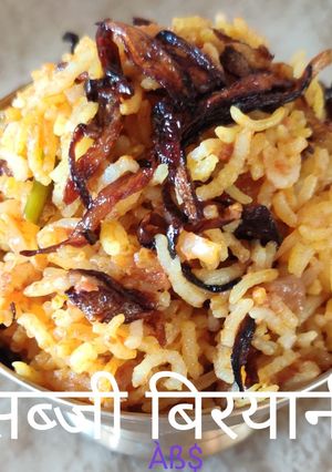 A picture of सब्जी बिरयानी#Vegetable biryani.