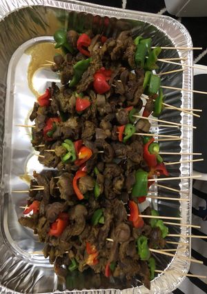 A picture of Gizzard kebabs.