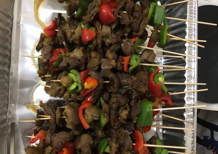 Gizzard kebabs