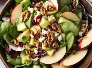 Una foto de Ensalada de manzana y nueces
