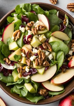 Una foto de Ensalada de manzana y nueces