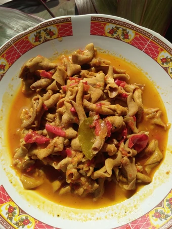 Langkah Gampang Membikin Resep Tumis Usus Ayam Bumbu Kuning Super Pedes Ala2 Warung Makan yang Lezat Sekali Anti Ribet, Menggugah Selera