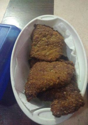 Una foto de Milanesas de hígado