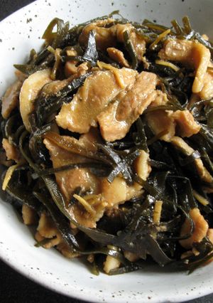 A picture of Simmered Pork Belly & Kombu (Kelp).