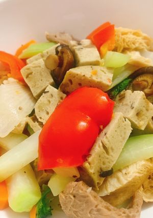 Hình của món Rau củ xào giò nấm chay.