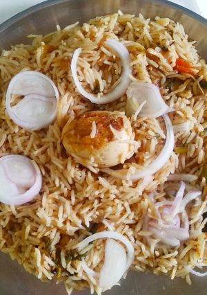A picture of Egg Biryani.