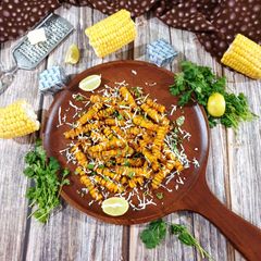 A picture of Crispy Cheesy Butter Masala Corn.