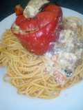 Rocoto relleno con tallarines