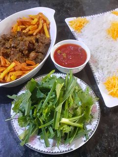 عکسی از دستور چلو گوشت (گوساله)