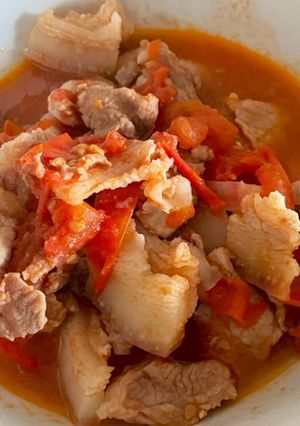 Hình của món Thịt sốt cà chua siêu nhanh gọn đưa cơm.