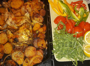 صورة لوصفة صينية بطاطا مع الدجاج والخضار🍗🍅🍋