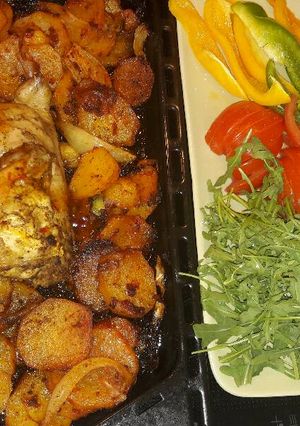 صورة لوصفة صينية بطاطا مع الدجاج والخضار🍗🍅🍋