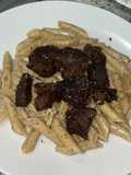 Garlic parm pasta steak