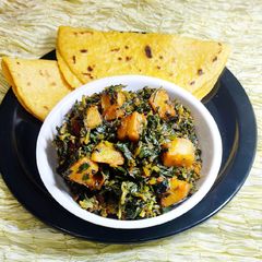 A picture of Aloo Methi Ki Sabjiમેથીની ભાજી અને બટેટાનું શાક.