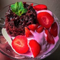 A picture of Molten chocolate mug cake.