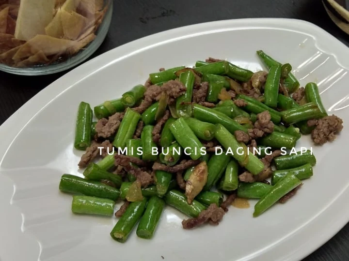 Langkah Gampang Membuat Resep  Tumis buncis daging sapi yang Lezat, Bikin Ketagihan