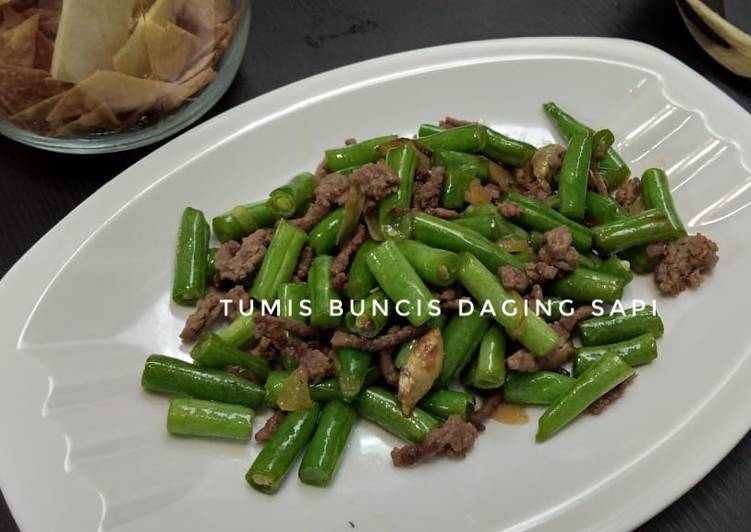 Tumis buncis daging sapi