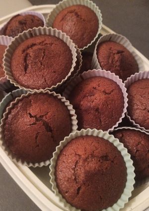 Une photo de Muffins au "nutella" ou "pâte à tartiner carambar" sans œufs 😋