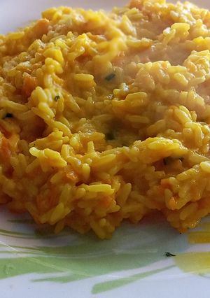 Una foto de Risotto express de zanahoria