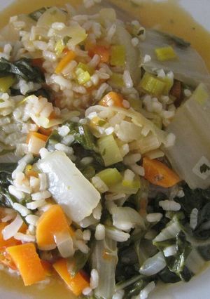 Una foto de Arroz con acelgas