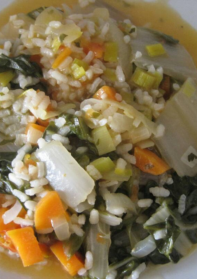 Una foto de Arroz con acelgas