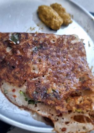 A picture of Crunchy Karachu maavu dosai.