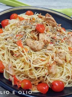 Foto resep Spaghetti aglio e olio tuna