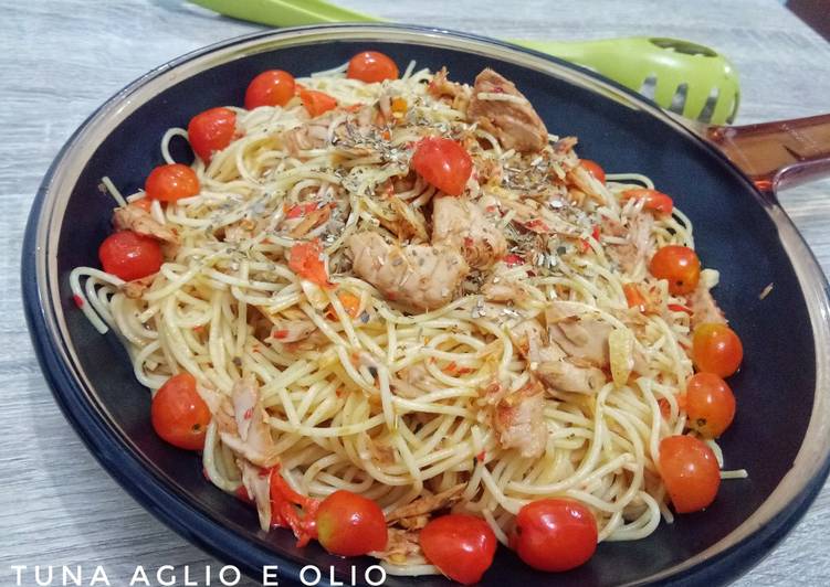 Resep Spaghetti aglio e olio tuna Anti Gagal