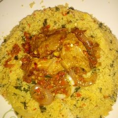 A picture of Couscous with zogale.