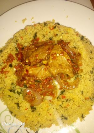A picture of Couscous with zogale.