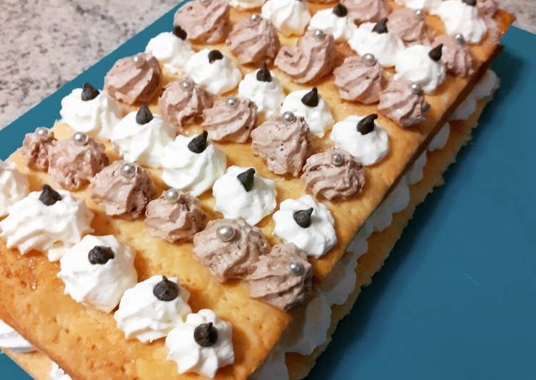 Millefoglie con panna e cacao