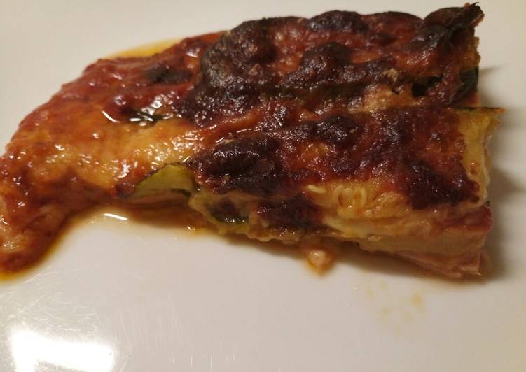Zucchine, ham and scamorza parmigiana