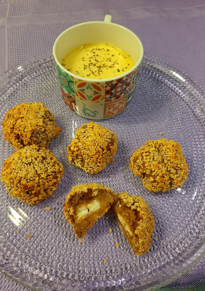 Una foto de Albóndigas de lentejas y coliflor con queso de cabra