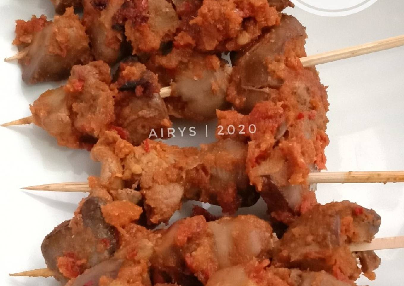 Sate Rempelo Ati Bumbu Rujak