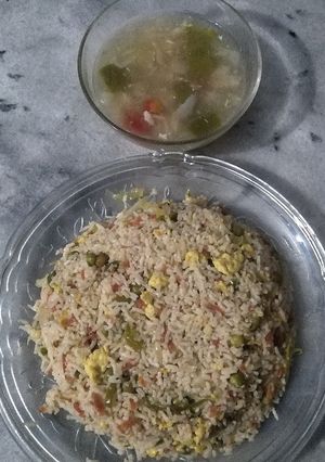 A picture of EGG FRIED RICE WITH PLAIN SHASHALIK 💖.