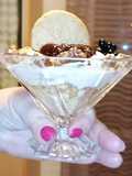 Cheesecake in crystal cup with autumn flavors 🍇🍪🍧