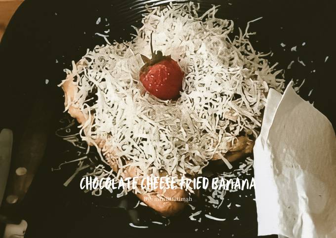 Wajib coba! Resep bikin Chocolate Cheese fried banana 🍌🍓  sedap