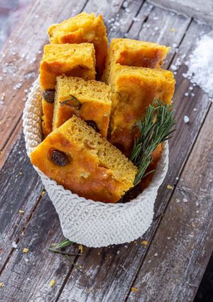 A picture of Pumpkin Focaccia.