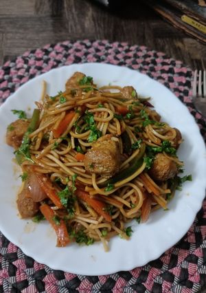 सोया चंक्स नूडल्स SoyaChunksNoodles रेसिपी मुख्य फोटो