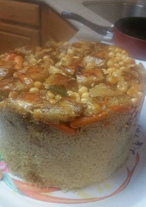 صورة لوصفة مقلوبه زهره ودجاج