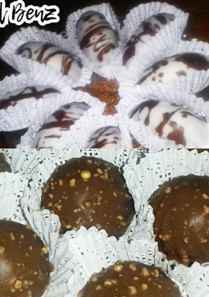 صورة لوصفة حلوة الصدفة الرخامية و الفيري روشيه بعجينة واحدة